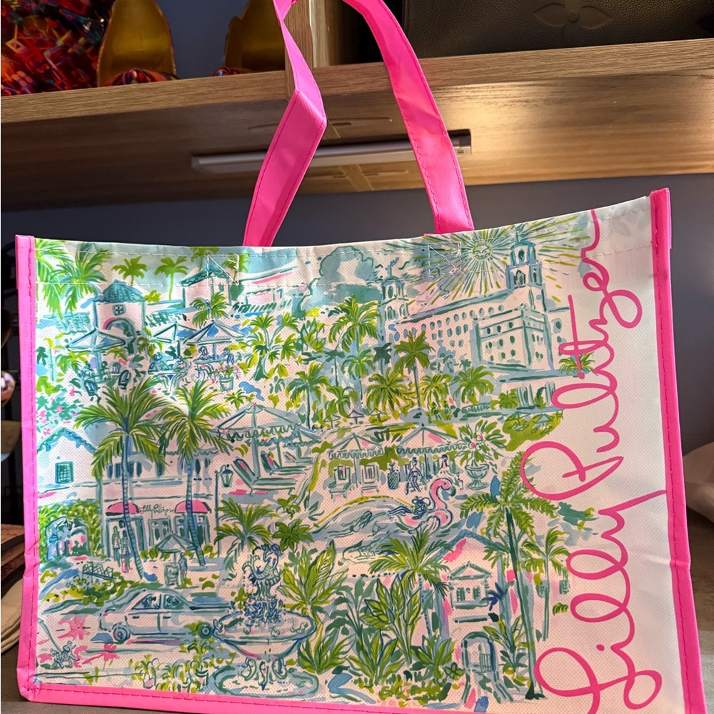 Lilly Pulitzer Tropical Pink and Green Tote